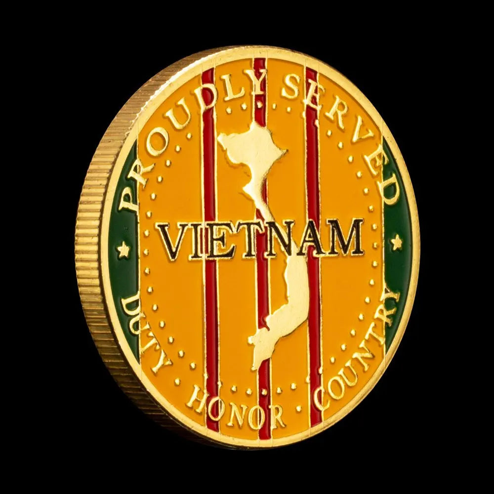 United States Marine Corps Vietnam War Challenge Coin Proudly Served Golden Plated Souvenirs and Gift Ideas Home Decorations 1688-Chinese Style Finds™