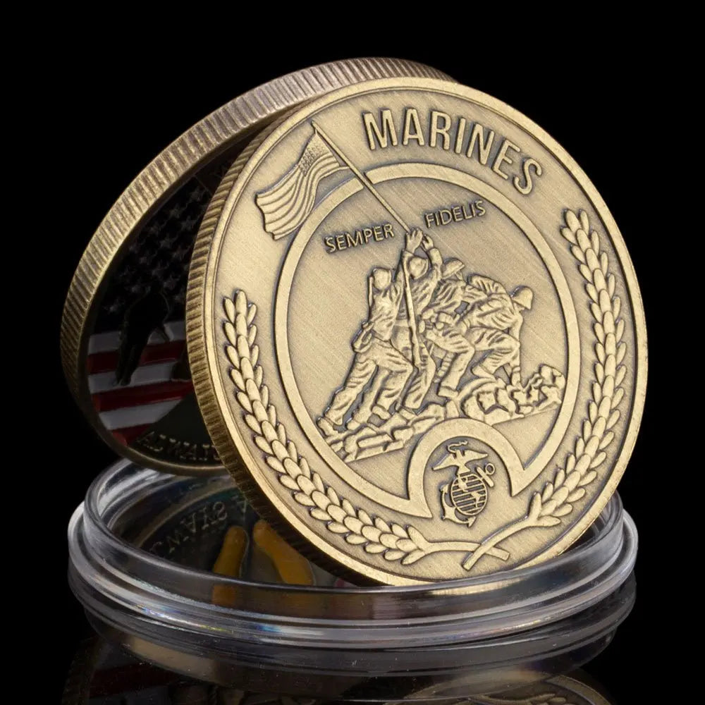 United States Military Coin Souvenir We Make Marines Flag Pattern Commemorative Coin Semper Fidelis Gold Plated Coin 1134-Chinese Style Finds™