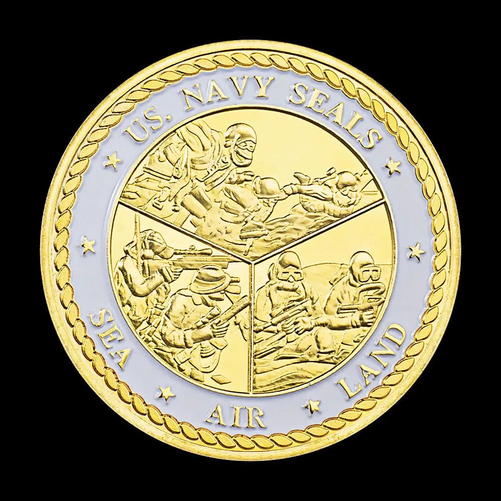 United States Naval Special Warfare Command Navy Seals Collectible Golden Plated Souvenir Coin Commemorative Coin Challenge Coin 1697-Chinese Style Finds™