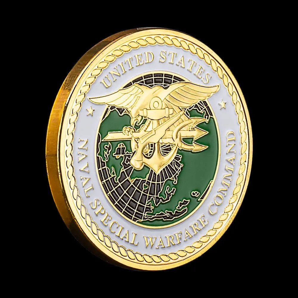 United States Naval Special Warfare Command Navy Seals Collectible Golden Plated Souvenir Coin Commemorative Coin Challenge Coin 1697-Chinese Style Finds™