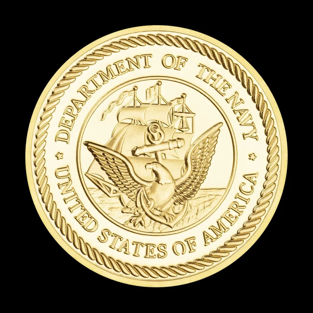 United States Navy Chiefs Souvenir Coin Tried&True Eagle Pattern Commemorative Coin Department of The Navy Golden Plated Coin 1071-Chinese Style Finds™