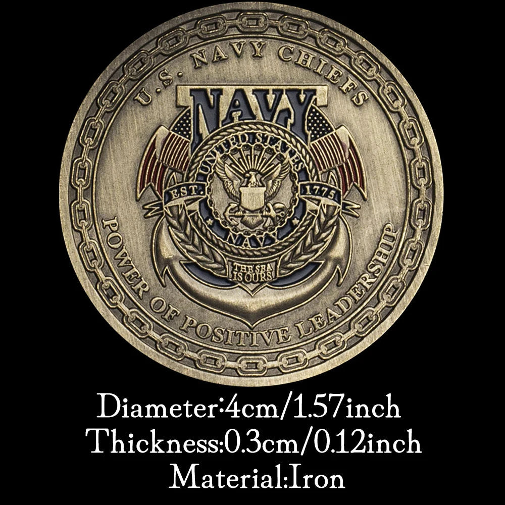 United States Navy Chiefs Souvenir Dont Tread on Me Collectible Gift Honor Coin Collection Copper Plated Commemorative Coin 1111-Chinese Style Finds™