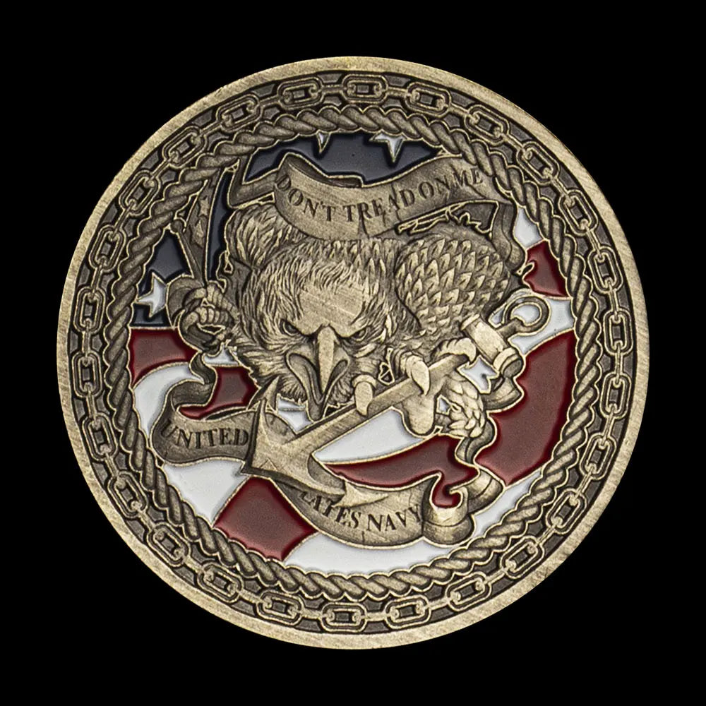 United States Navy Chiefs Souvenir Dont Tread on Me Collectible Gift Honor Coin Collection Copper Plated Commemorative Coin 1111-Chinese Style Finds™