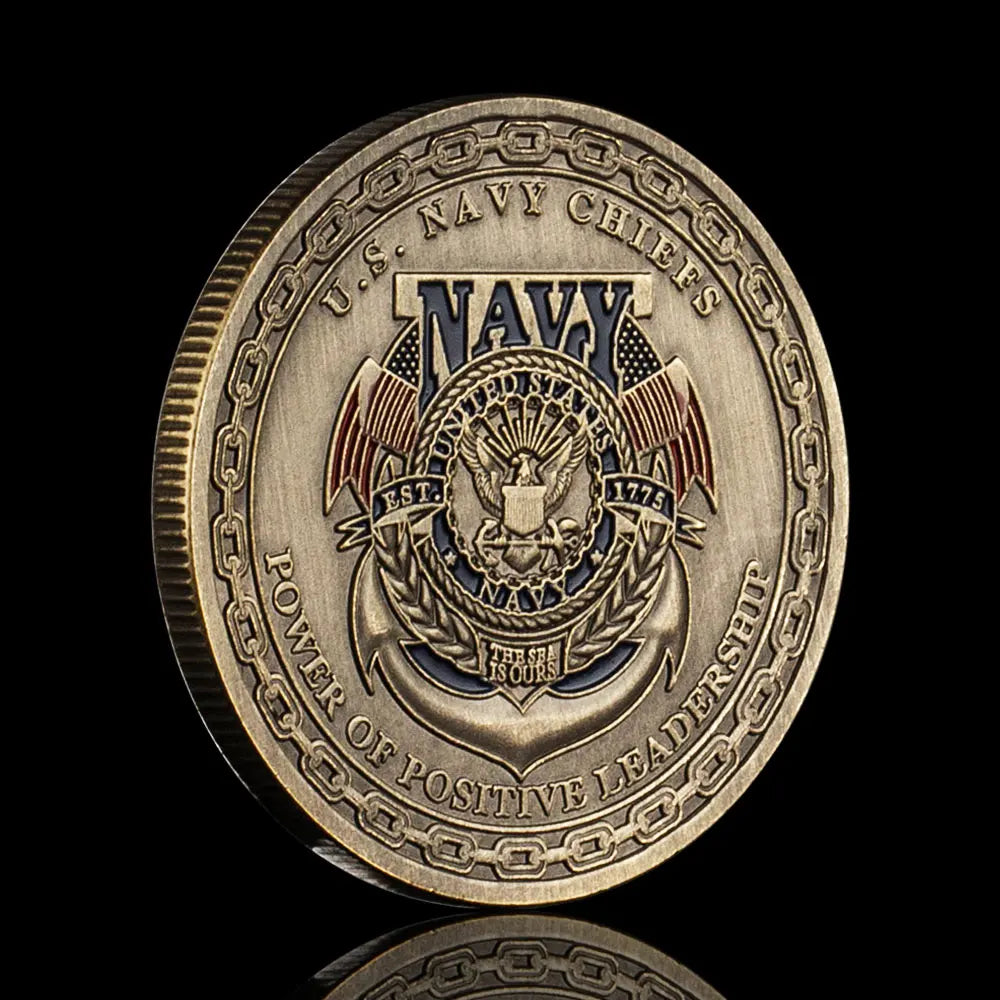 United States Navy Chiefs Souvenir Dont Tread on Me Collectible Gift Honor Coin Collection Copper Plated Commemorative Coin 1111-Chinese Style Finds™