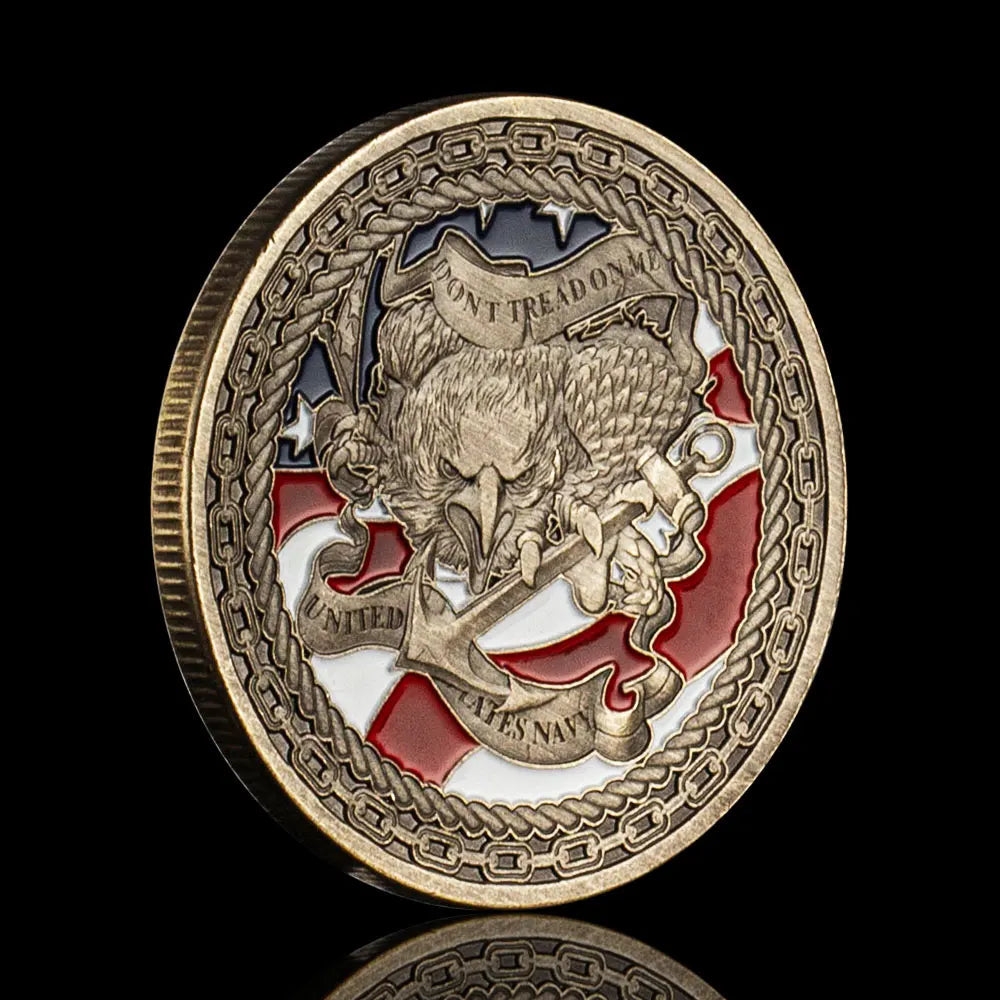 United States Navy Chiefs Souvenir Dont Tread on Me Collectible Gift Honor Coin Collection Copper Plated Commemorative Coin 1111-Chinese Style Finds™