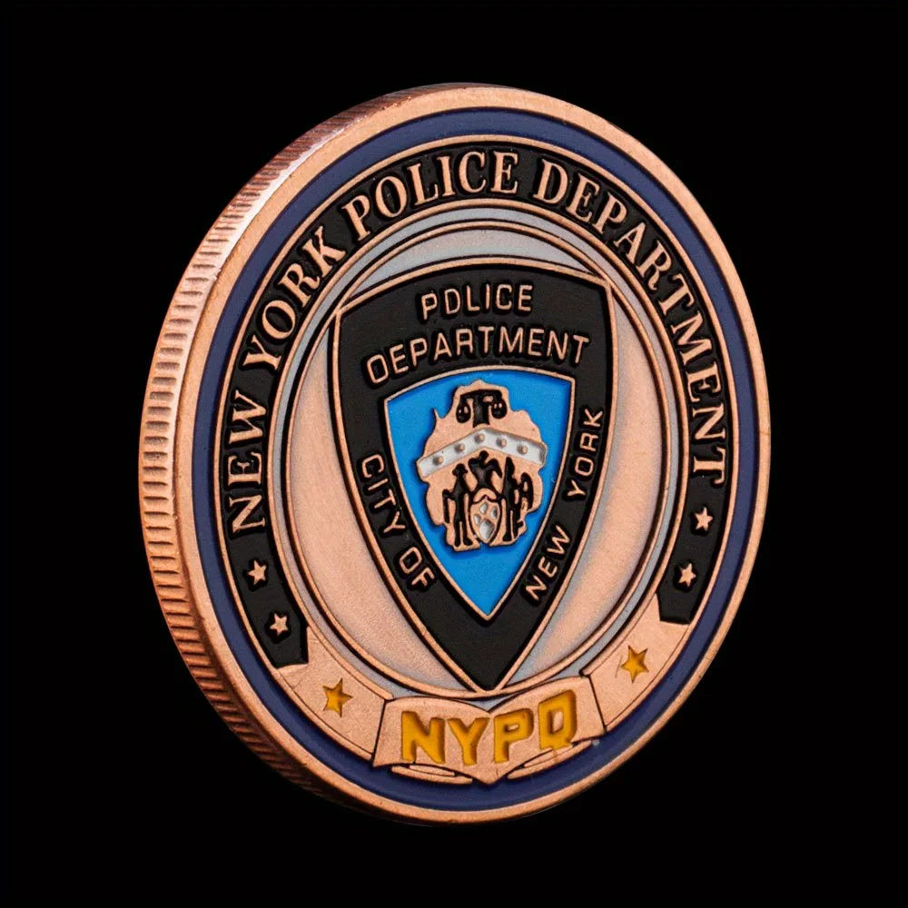 United States New York Police Department Commemorative Coin Bronze Plated Coin Saint Micheal Pattern Challenge Coin 1314-Chinese Style Finds™