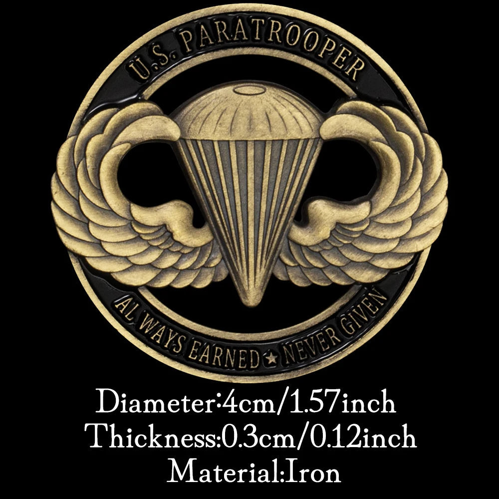 United States Paratrooper Souvenir Bronze Plated Coin Collectible Airborne Challenge Coin Always Earned Commemorative Coin 1434-Chinese Style Finds™