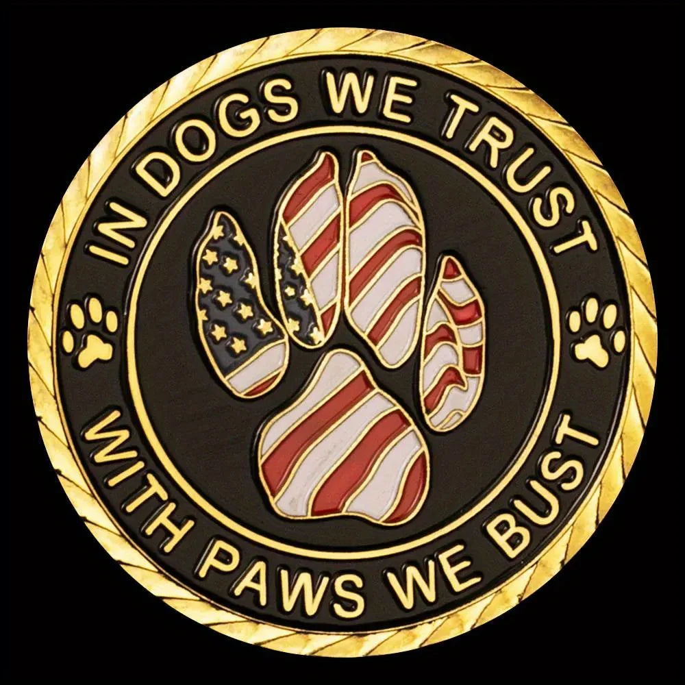 United States Police Dog K9 Collectible Golden Plated Souvenir In Dogs We Trust Canine Commemorative Coin Challenge Coin 1533-Chinese Style Finds™