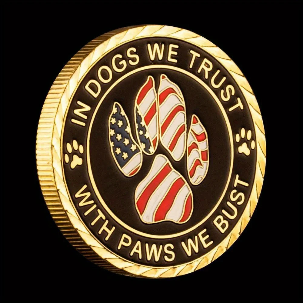 United States Police Dog K9 Collectible Golden Plated Souvenir In Dogs We Trust Canine Commemorative Coin Challenge Coin 1533-Chinese Style Finds™