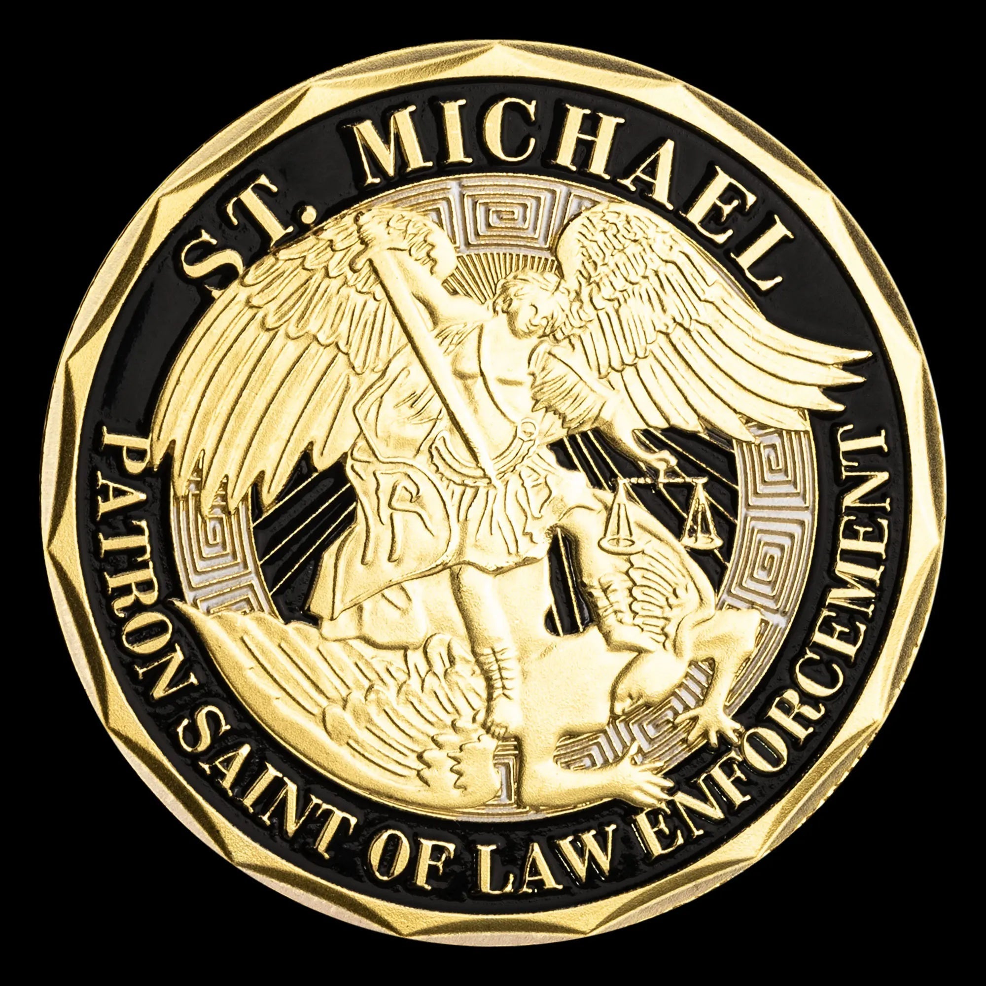 United States Police Officer Collectible Golden Plated Souvenir ST. Micheal Patron Saint of Law Enforcement Commemorative Coin 1129-Chinese Style Finds™