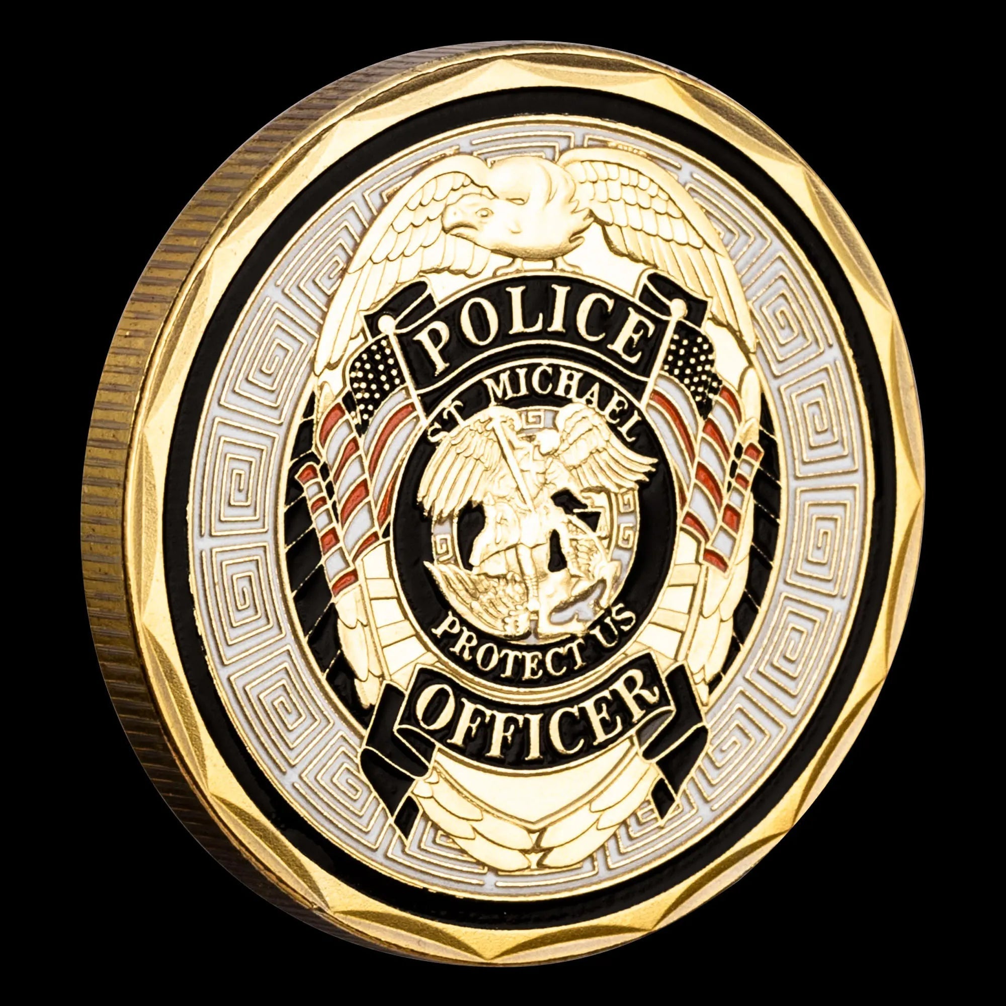 United States Police Officer Collectible Golden Plated Souvenir ST. Micheal Patron Saint of Law Enforcement Commemorative Coin 1129-Chinese Style Finds™