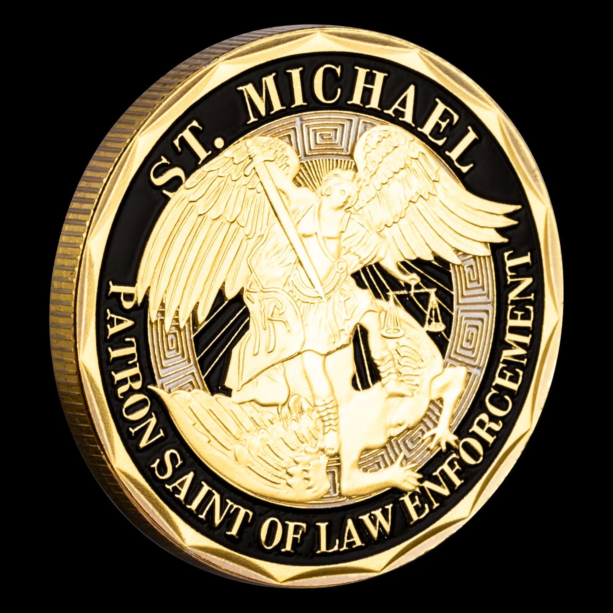 United States Police Officer Collectible Golden Plated Souvenir ST. Micheal Patron Saint of Law Enforcement Commemorative Coin 1129-Chinese Style Finds™