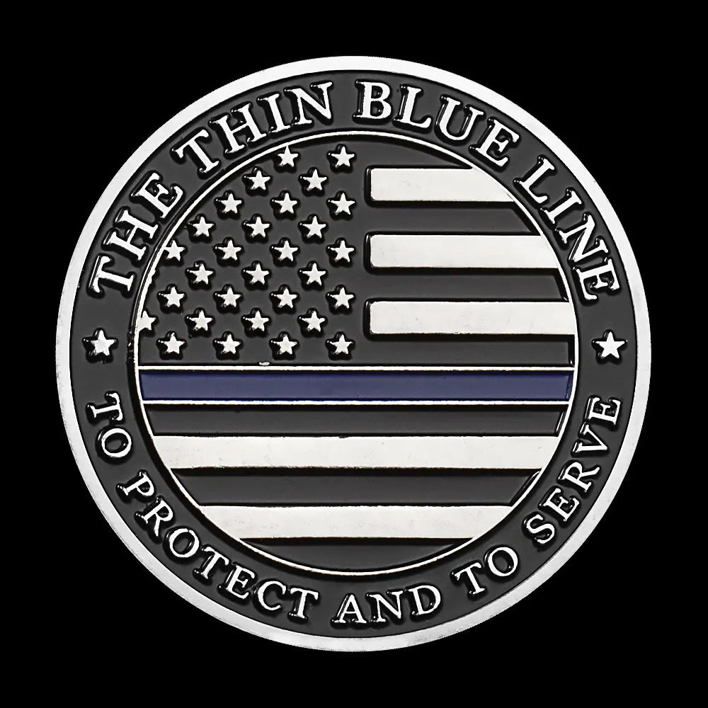 United States Police Officer Souvenir Coin The Thin Blue Line Golden Plated Commemorative Coin Collectible Challenge Coin 1509-Chinese Style Finds™