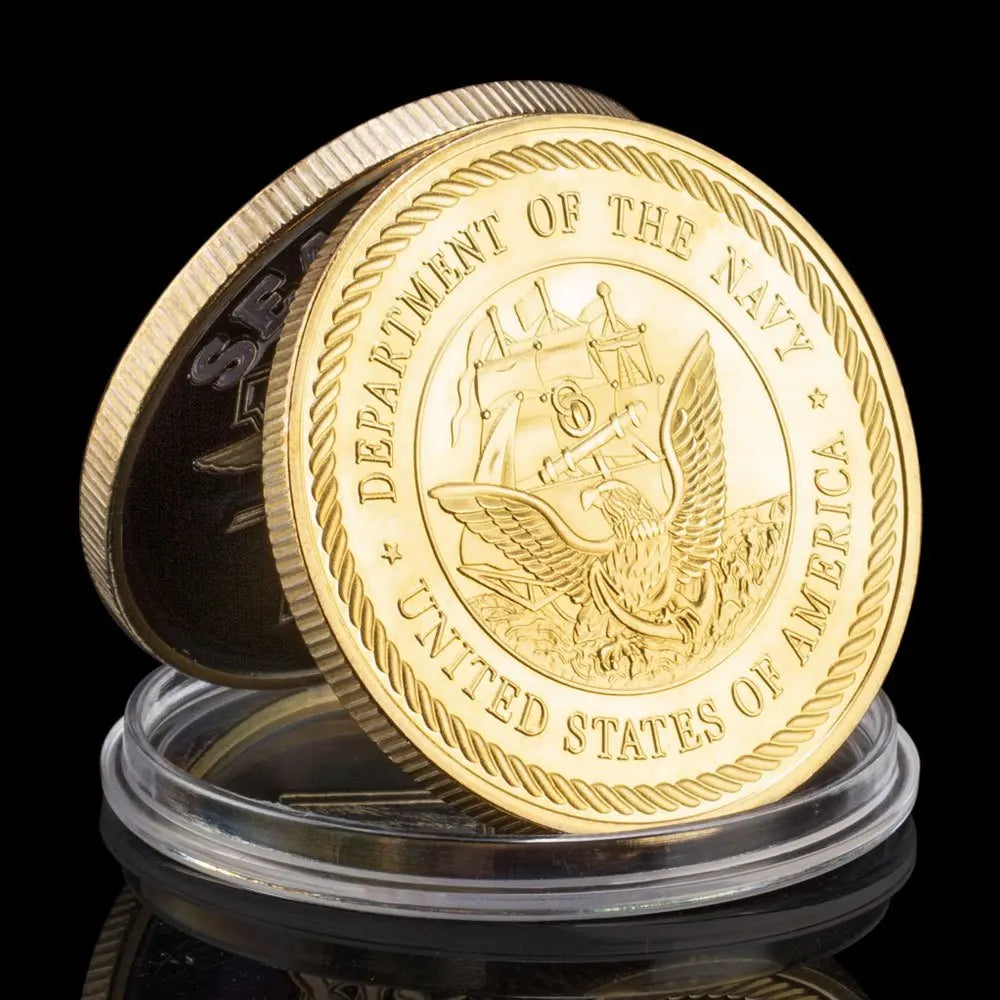 United States Seal Team Department of The Navy Souvenir Veteran Collectible Gift Golden Plated ChallengeCoin Commemorative Coin 1667-Chinese Style Finds™