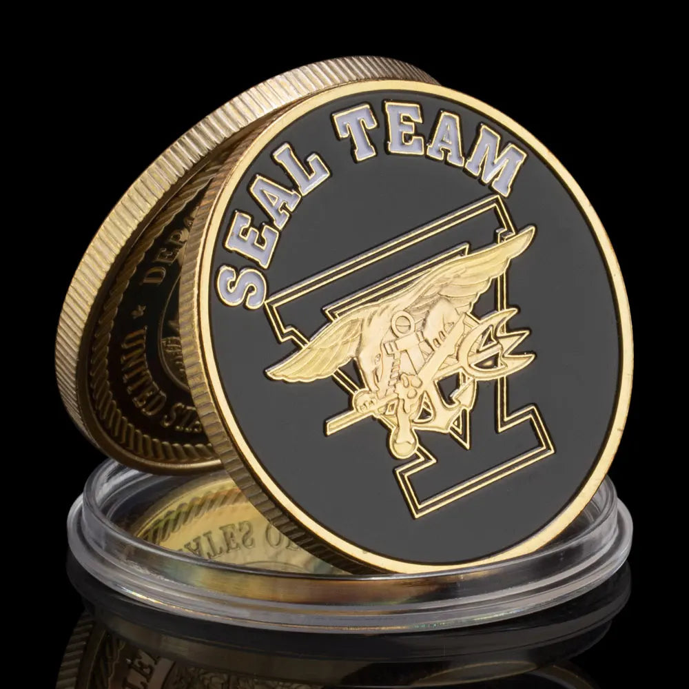 United States Seal Team Department of The Navy Souvenir Veteran Collectible Gift Golden Plated ChallengeCoin Commemorative Coin 1667-Chinese Style Finds™