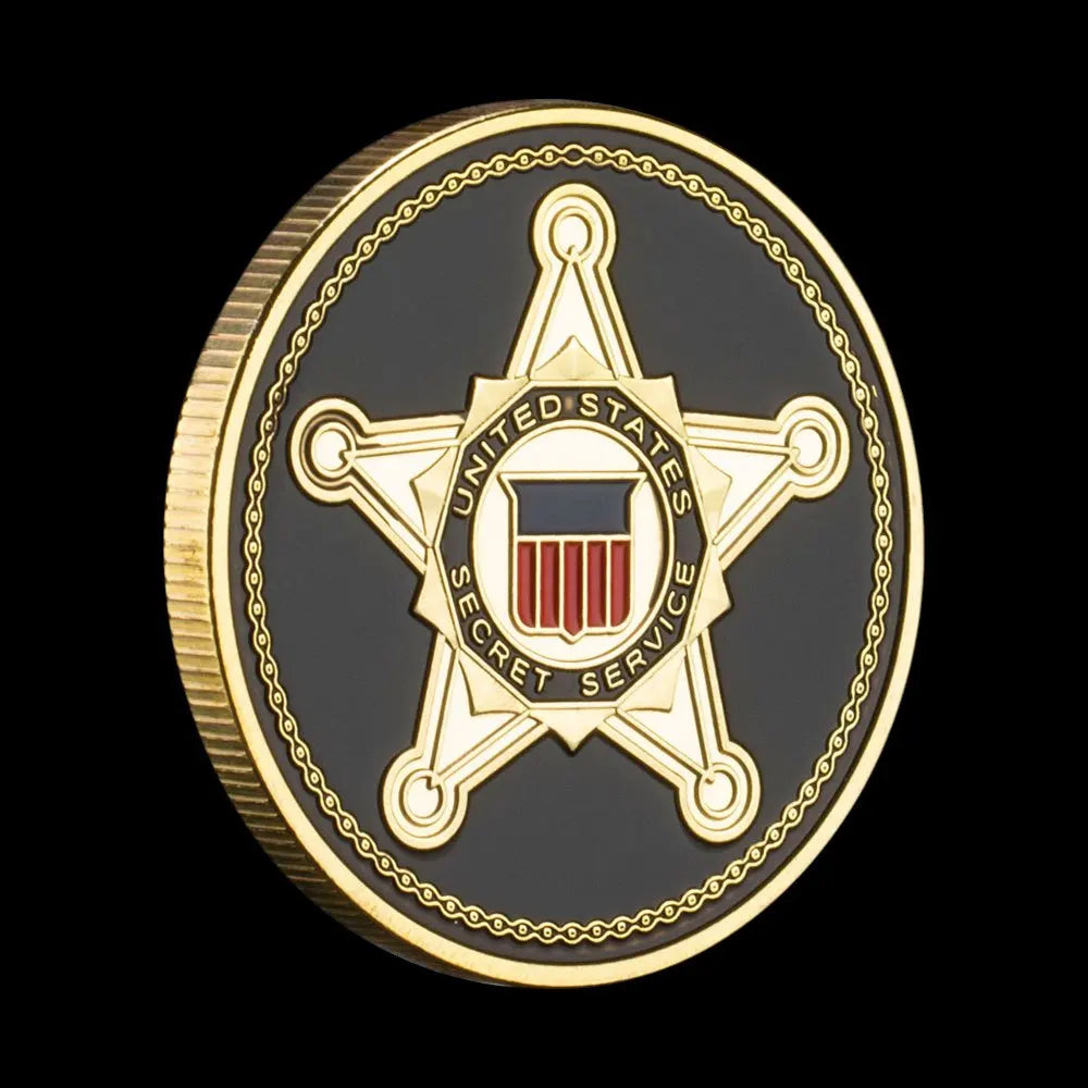 United States Secret Service Souvenir Coin Plated Golden Commemorative Coin Collectible Gift Collection Art Challenge Coin 1600-Chinese Style Finds™