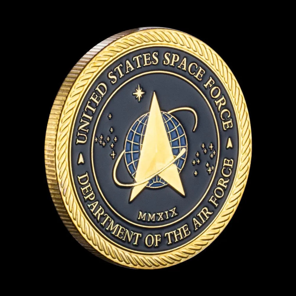 United States Space Force Challenge Coin and Heros Valor Prayer for Courage Coin Souvenirs Coins Golden Plated Decorations 1093-Chinese Style Finds™