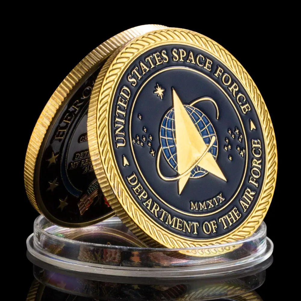 United States Space Force Challenge Coin and Heros Valor Prayer for Courage Coin Souvenirs Coins Golden Plated Decorations 1093-Chinese Style Finds™