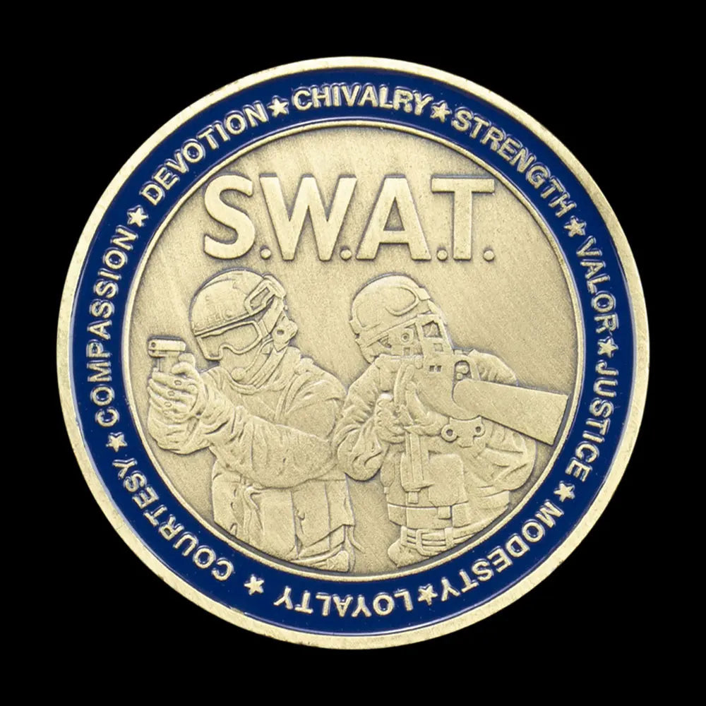 United States Special Weapons and Tactics S.W.A.T. Souvenir Bronze Plated Coin Collectible Commemorative Coin Challenge Coin 1458-Chinese Style Finds™