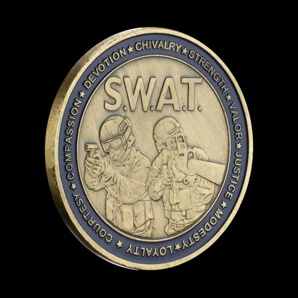 United States Special Weapons and Tactics S.W.A.T. Souvenir Bronze Plated Coin Collectible Commemorative Coin Challenge Coin 1458-Chinese Style Finds™