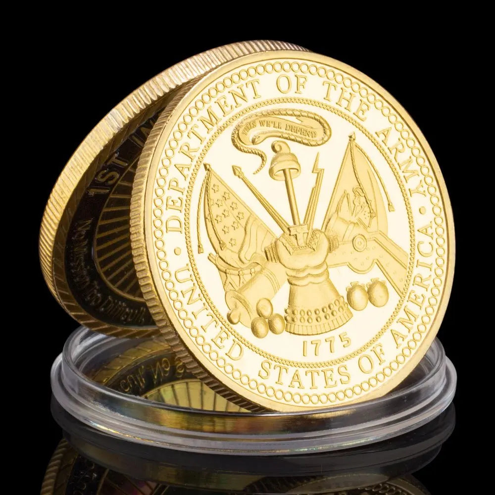 United States of America 1st Infantry Division Commemorative Coin Department of The Army Souvenir Golden Plated Challenge Coin 1087-Chinese Style Finds™