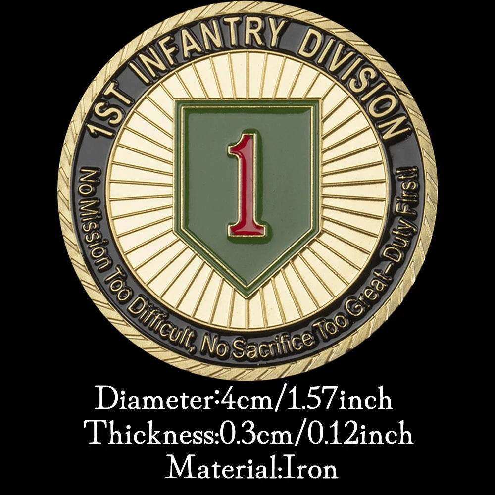 United States of America 1st Infantry Division Commemorative Coin Department of The Army Souvenir Golden Plated Challenge Coin 1087-Chinese Style Finds™