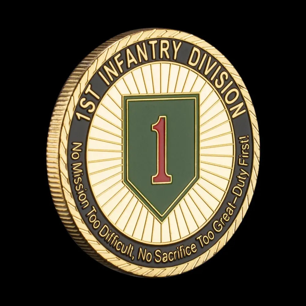 United States of America 1st Infantry Division Commemorative Coin Department of The Army Souvenir Golden Plated Challenge Coin 1087-Chinese Style Finds™