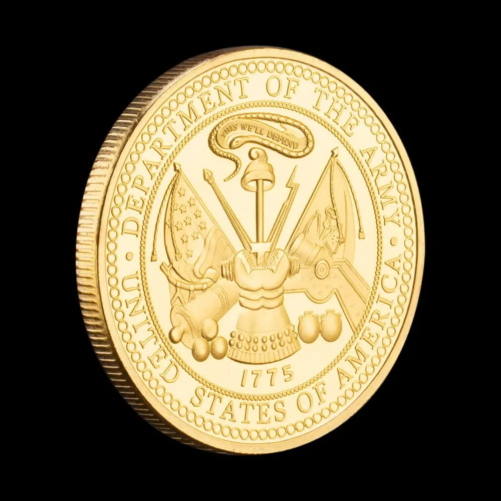 United States of America 1st Infantry Division Commemorative Coin Department of The Army Souvenir Golden Plated Challenge Coin 1087-Chinese Style Finds™