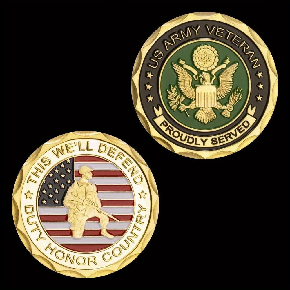 United States of America Army Veteran Souvenir Military Coin This We'll Defend Challenge Coin Golden Plated Commemorative Coin 1236-Chinese Style Finds™