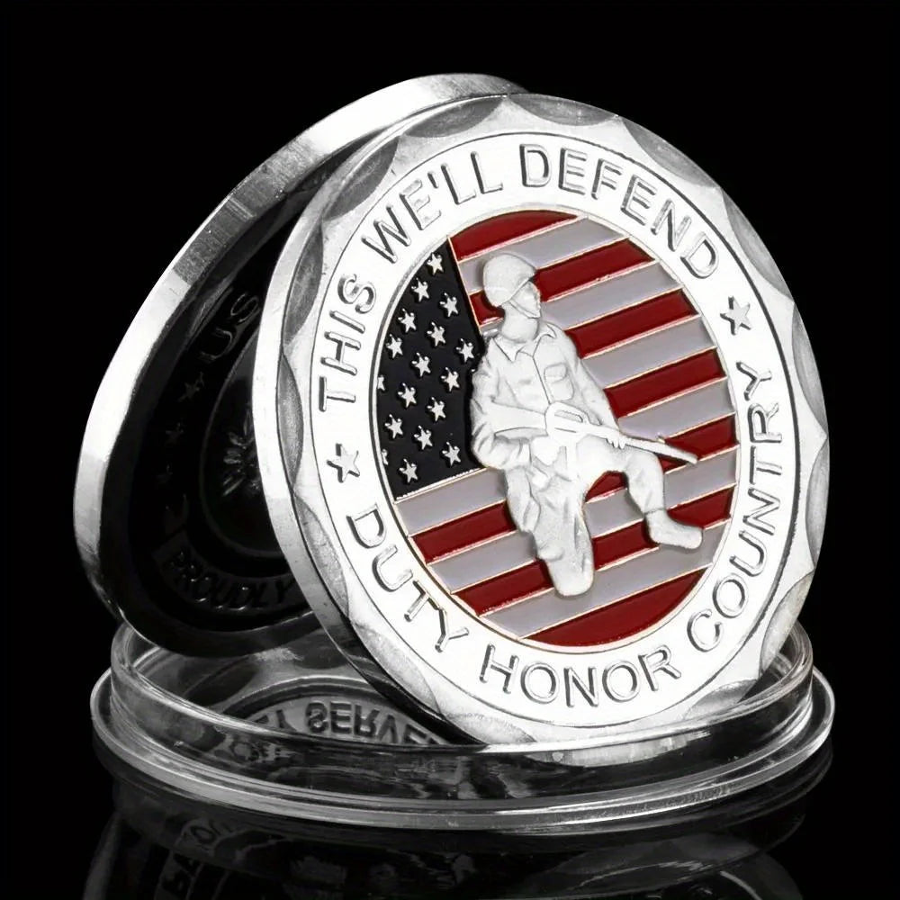 United States of America Army Veteran Souvenir Military Coin This We'll Defend Challenge Coin Golden Plated Commemorative Coin 1236-Chinese Style Finds™