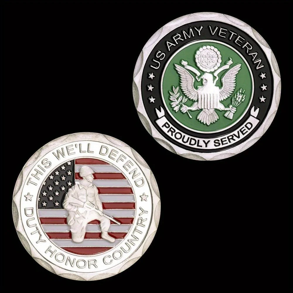 United States of America Army Veteran Souvenir Military Coin This We'll Defend Challenge Coin Golden Plated Commemorative Coin 1236-Chinese Style Finds™