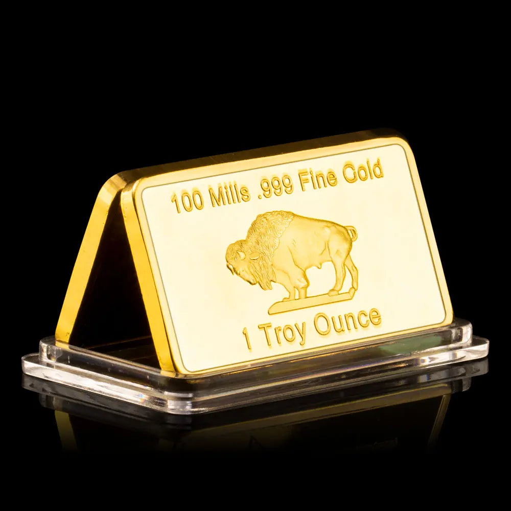 United States of America Buffalo Gold Bar Collectible Golden Plated Souvenir Collection Gift Commemorative Coin 1128-Chinese Style Finds™