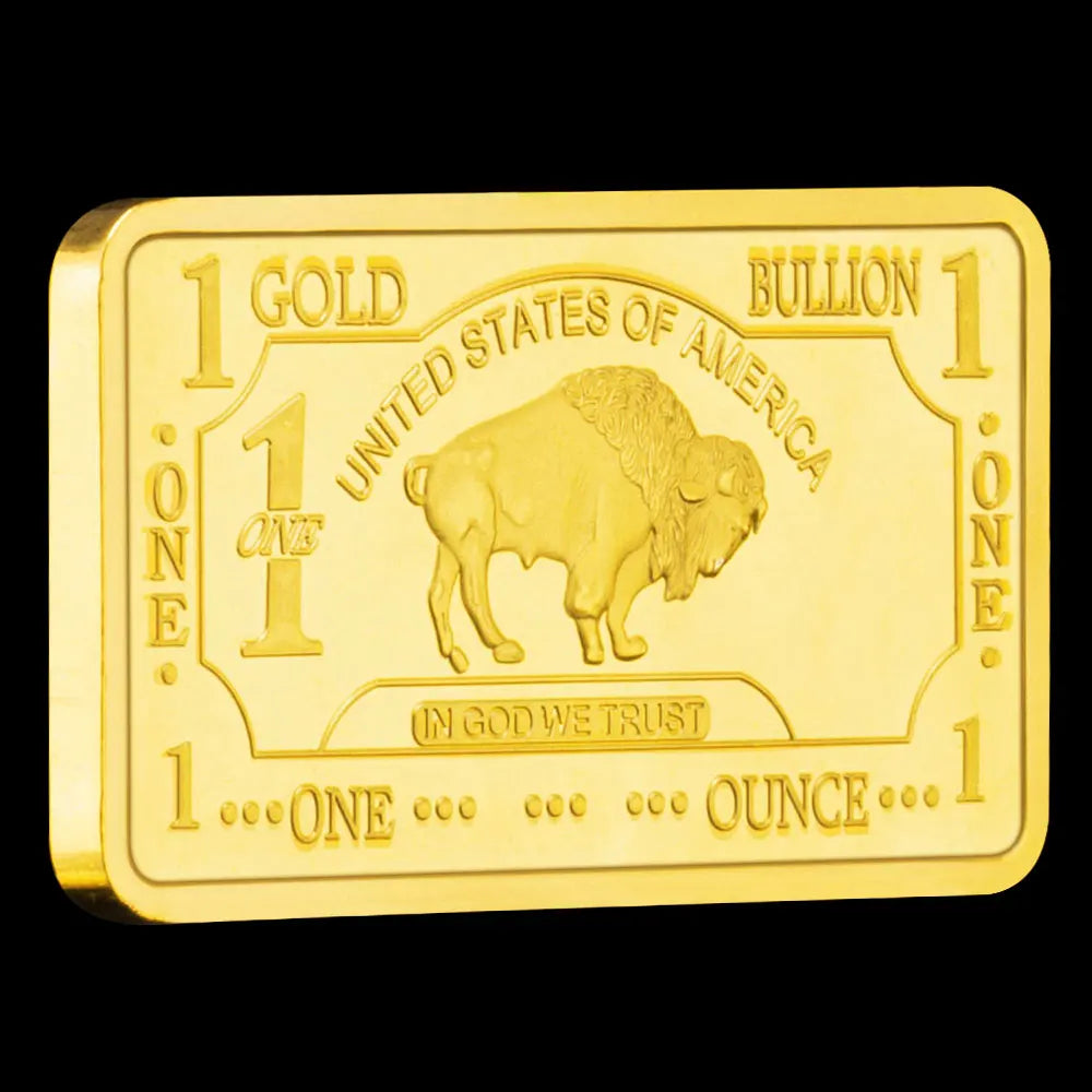 United States of America Buffalo Gold Bar Collectible Golden Plated Souvenir Collection Gift Commemorative Coin 1128-Chinese Style Finds™