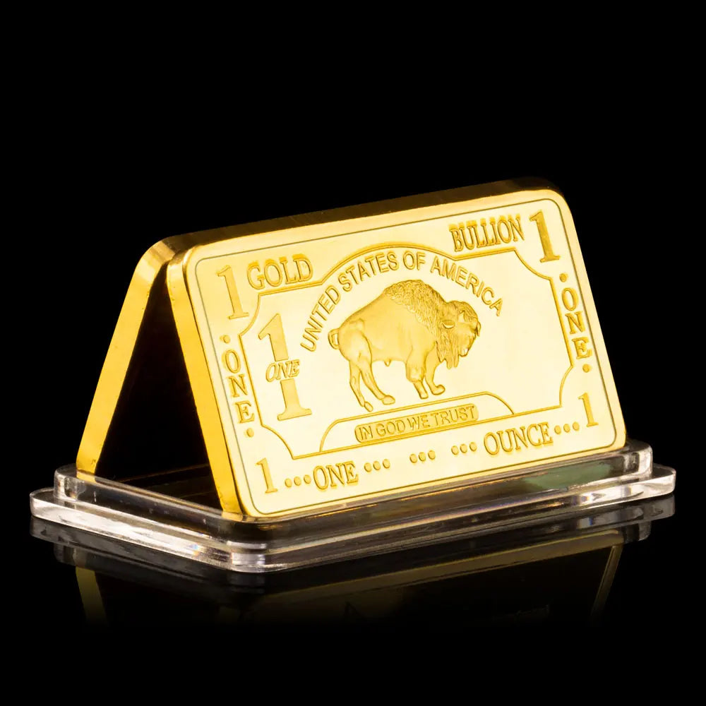 United States of America Buffalo Gold Bar Collectible Golden Plated Souvenir Collection Gift Commemorative Coin 1128-Chinese Style Finds™