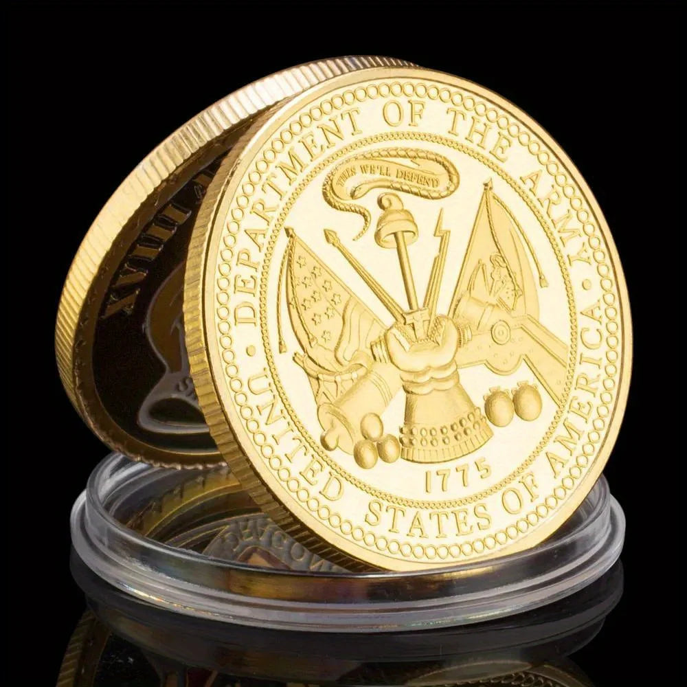 United States of America Department of Army XVIII Airborne Corps Golden Plated Souvenir Challenge Commemorative Coin 1352-Chinese Style Finds™