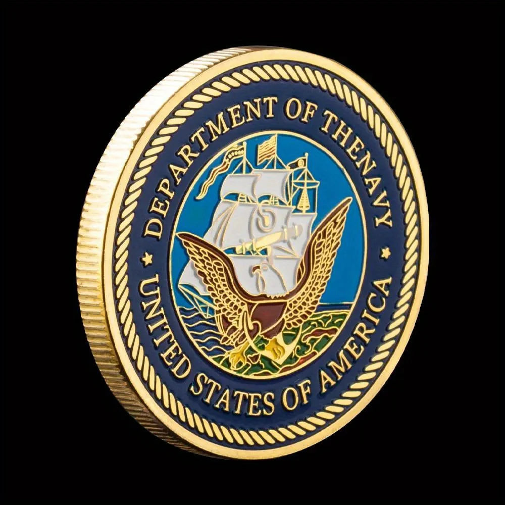 United States of America Department of The Navy Souvenir Coin Golden Plated Collectible Gift Challenge Coin Commemorative Coin 1506-Chinese Style Finds™