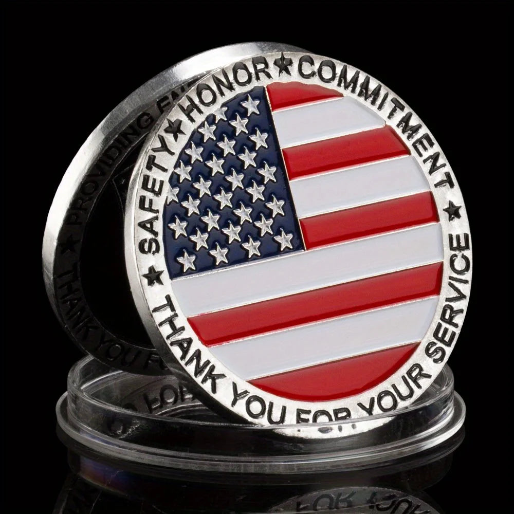 United States of America Flag Coin Providing Energy Jmproving Lives US Coin Silvery Plated Commemorative Coin Challenge Coin 1601-Chinese Style Finds™