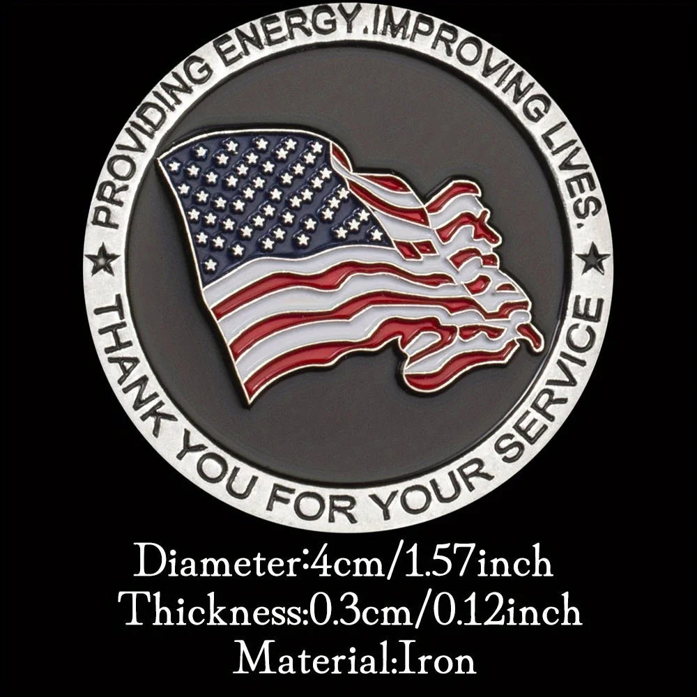 United States of America Flag Coin Providing Energy Jmproving Lives US Coin Silvery Plated Commemorative Coin Challenge Coin 1601-Chinese Style Finds™