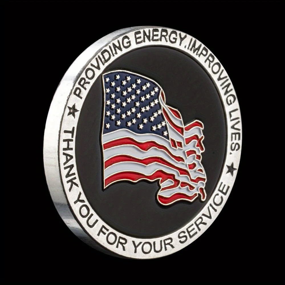 United States of America Flag Coin Providing Energy Jmproving Lives US Coin Silvery Plated Commemorative Coin Challenge Coin 1601-Chinese Style Finds™