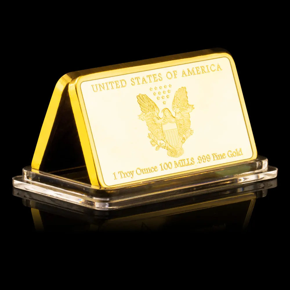 United States of America Liberty Golden Plated Bar for Collection Statue of Liberty Commemorative Coin Collectible Gift 1439-Chinese Style Finds™