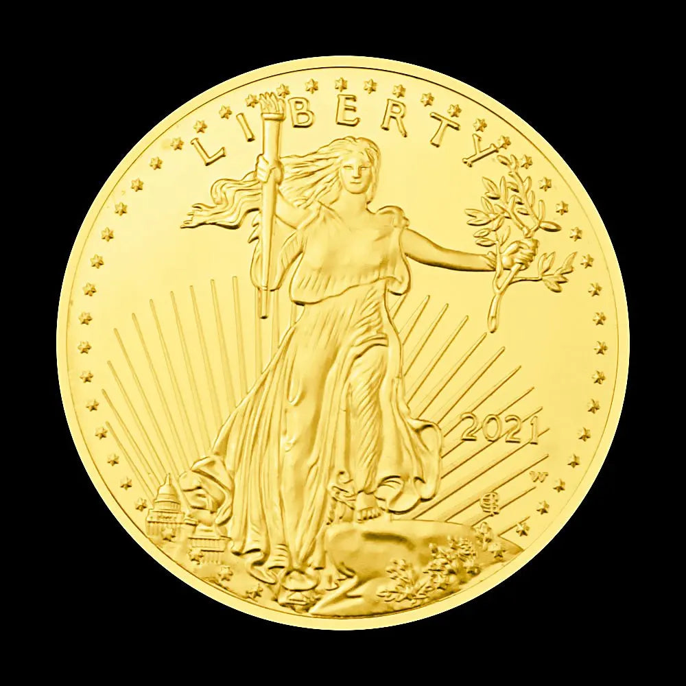 United States of America Statue of Liberty Souvenir Coin In God We Trust Eagle Pattern Gold Plated Commemorative Coin REPLICA 1636-Chinese Style Finds™