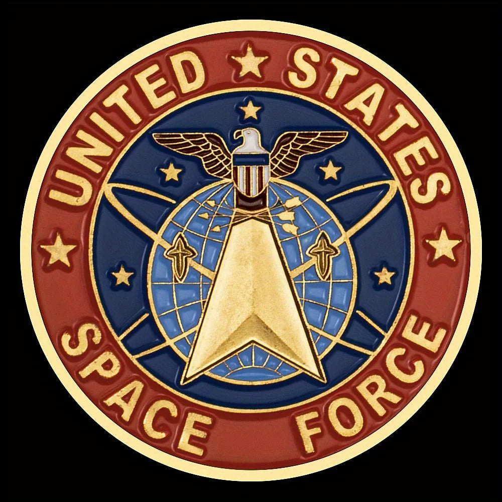 United states space force golden plated commemorative coin challenge coin 1349-Chinese Style Finds™