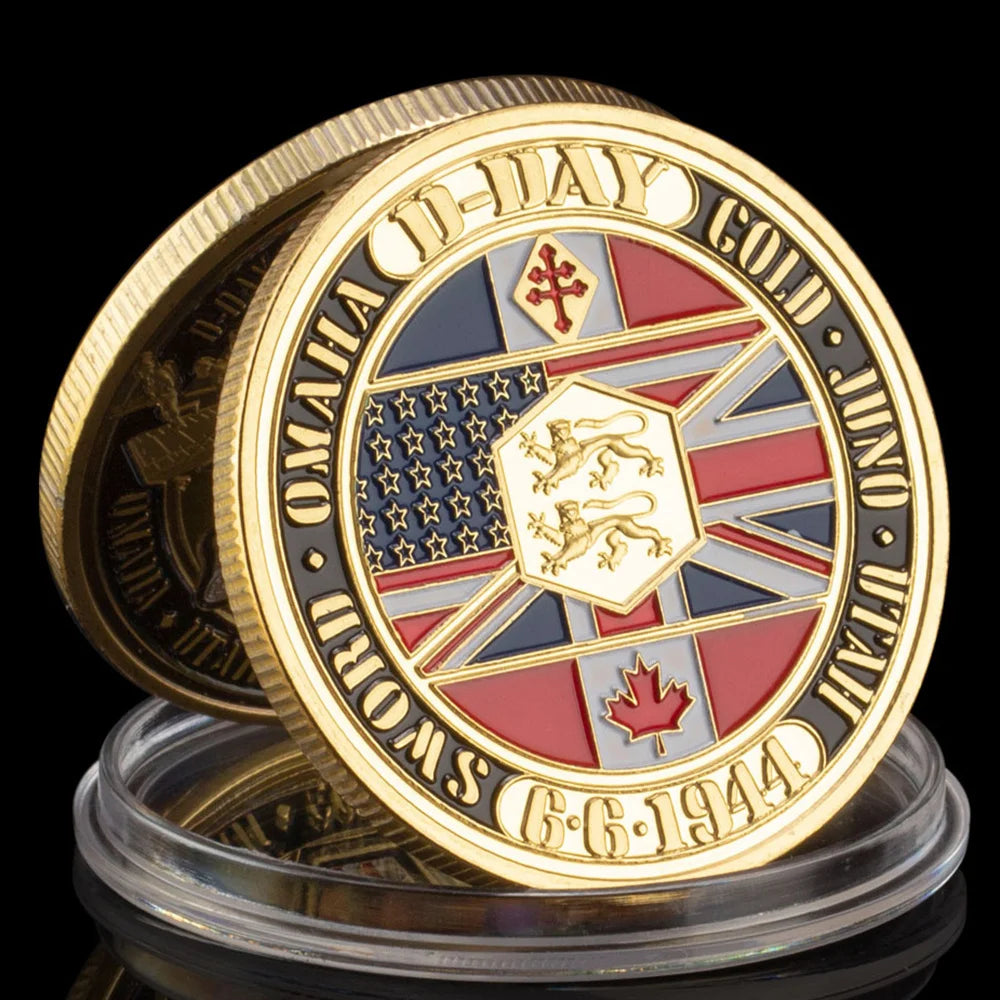 WWII 1944.6.6 D-Day Normandy War II 70th Anniversary Metal Challenge Coins Collection Victory Gold Plated Commemorative Coin 1195-Chinese Style Finds™