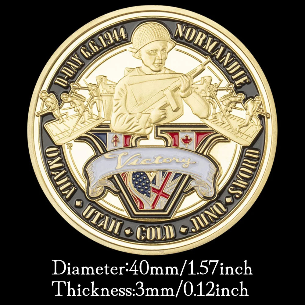 WWII 1944.6.6 D-Day Normandy War II 70th Anniversary Metal Challenge Coins Collection Victory Gold Plated Commemorative Coin 1195-Chinese Style Finds™