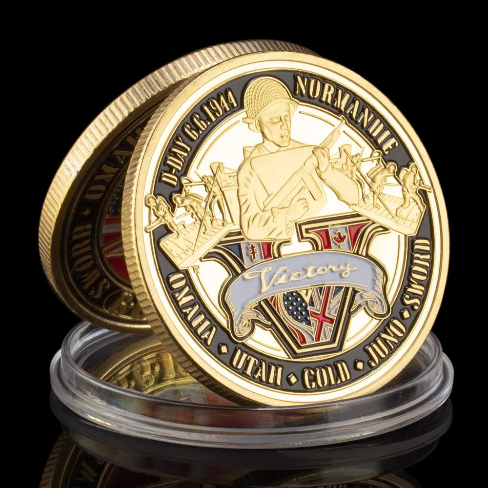 WWII 1944.6.6 D-Day Normandy War II 70th Anniversary Metal Challenge Coins Collection Victory Gold Plated Commemorative Coin 1195-Chinese Style Finds™