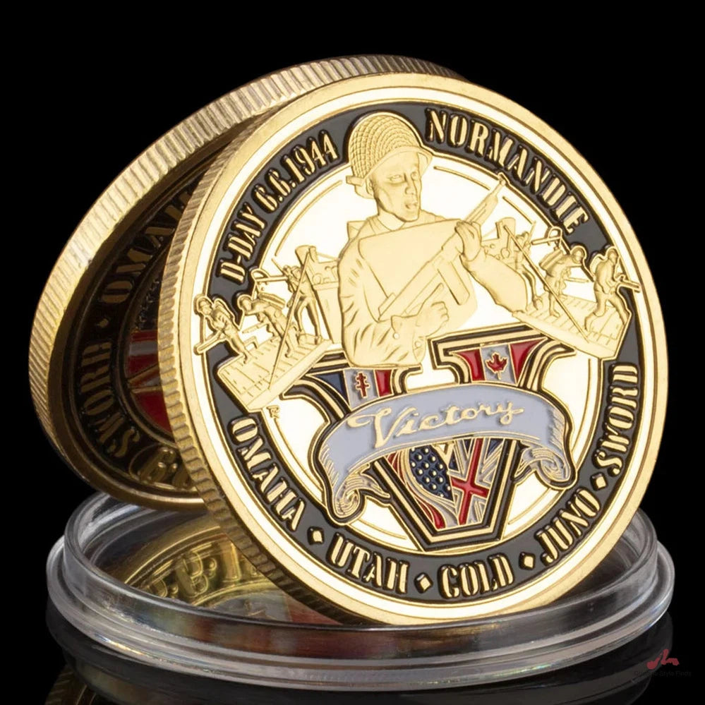 WWII 1944.6.6 D-Day Normandy War II 70th Anniversary Metal Challenge Coins Collection Victory Gold Plated Commemorative Coin 1195-Chinese Style Finds™