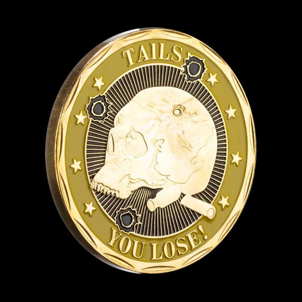 We Win/You Lose Souvenir Skull Pattern Commemorative Coin Head and Tail Golden Plated Gift Collection Art Challenge Coin 1534-Chinese Style Finds™