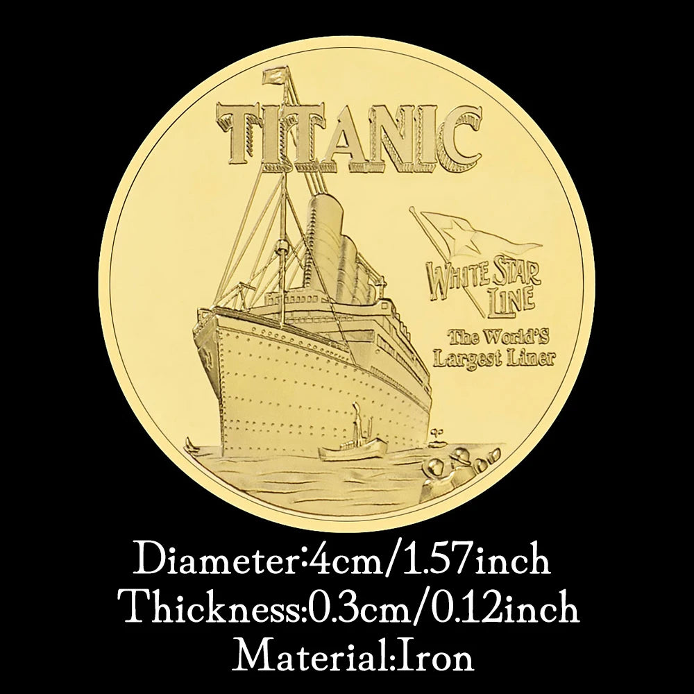 White Star Line Titanic The World's Largest Liner Collectible Golden Plated Souvenir Coin Collection Gift Commemorative Coin 1216-Chinese Style Finds™