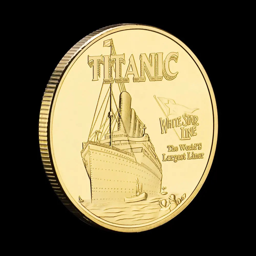 White Star Line Titanic The World's Largest Liner Collectible Golden Plated Souvenir Coin Collection Gift Commemorative Coin 1216-Chinese Style Finds™