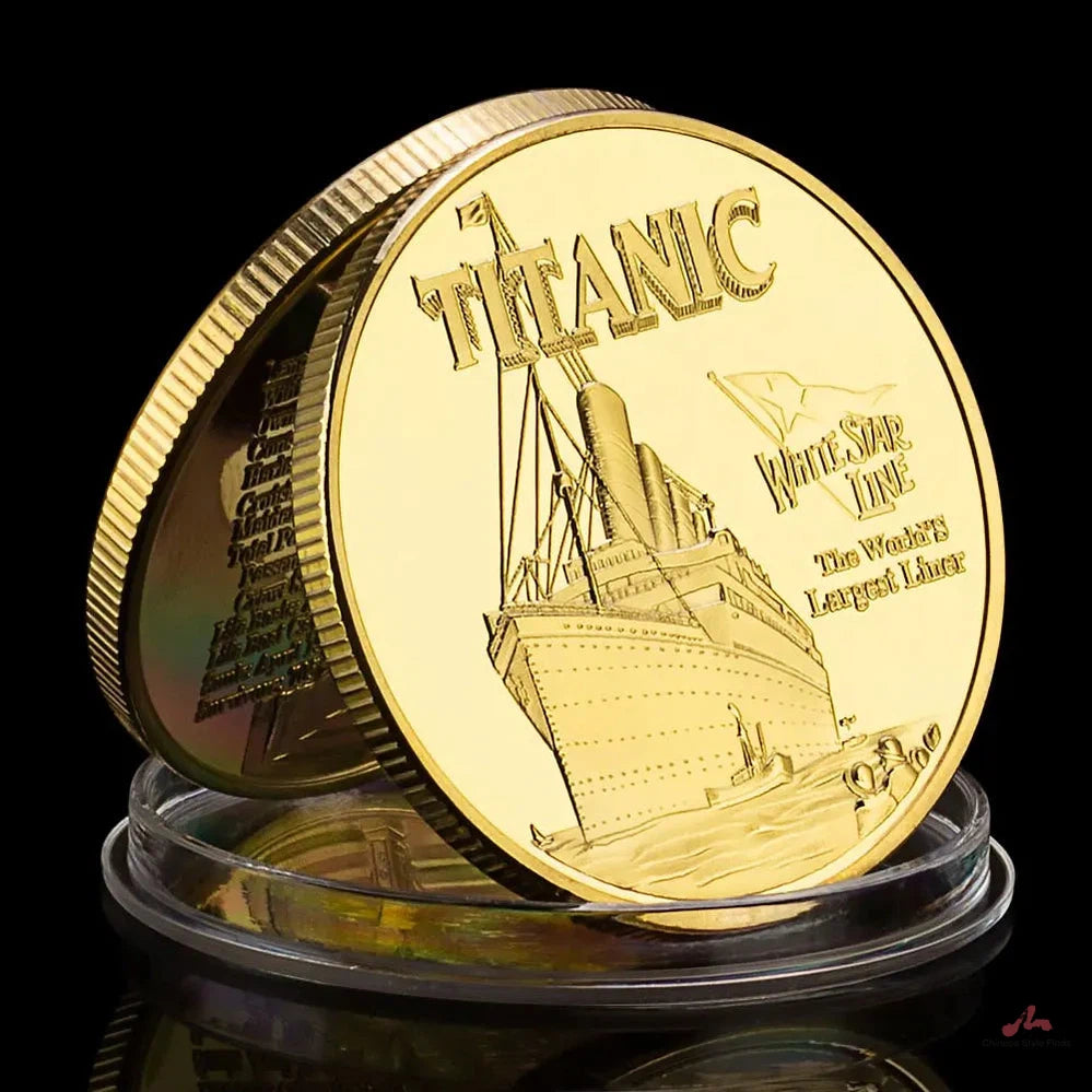 White Star Line Titanic The World's Largest Liner Collectible Golden Plated Souvenir Coin Collection Gift Commemorative Coin 1216-Chinese Style Finds™